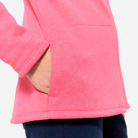 Kids' Warm Zip-Up Tracksuit Warmy - Navy/Pink