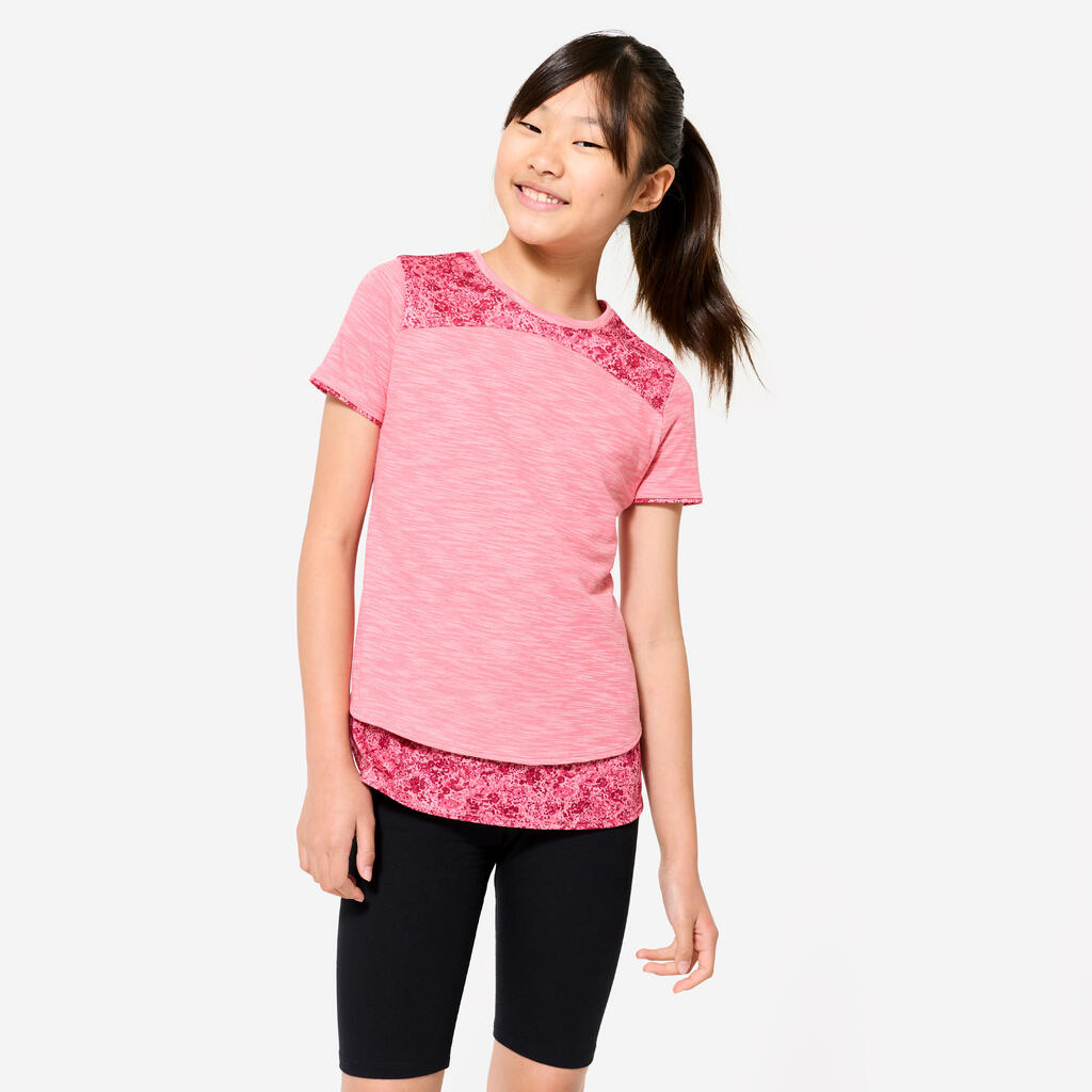 Girls' 2-in-1 T-Shirt - Pink Print