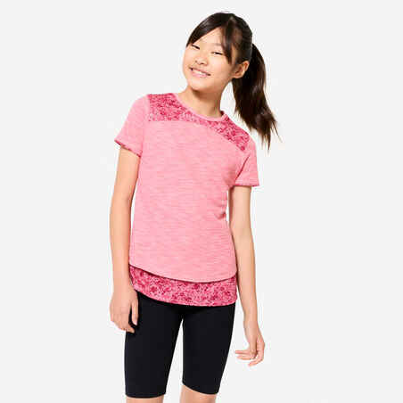 Girls' 2-in-1 T-Shirt - Pink Print