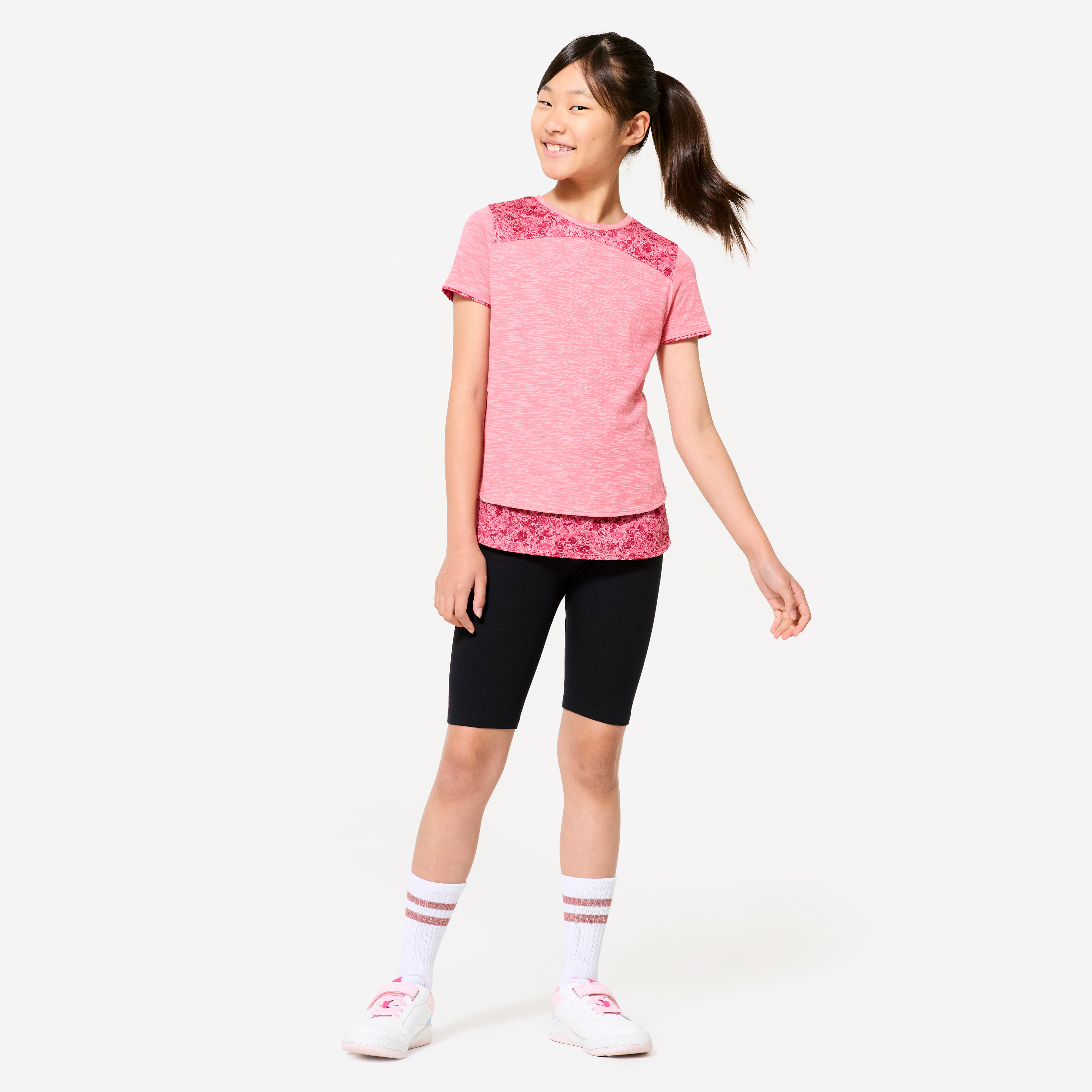 T-shirt TU Fille 12 Ans - Rose Géométrique - Coupé Sans Manches - État Parfait