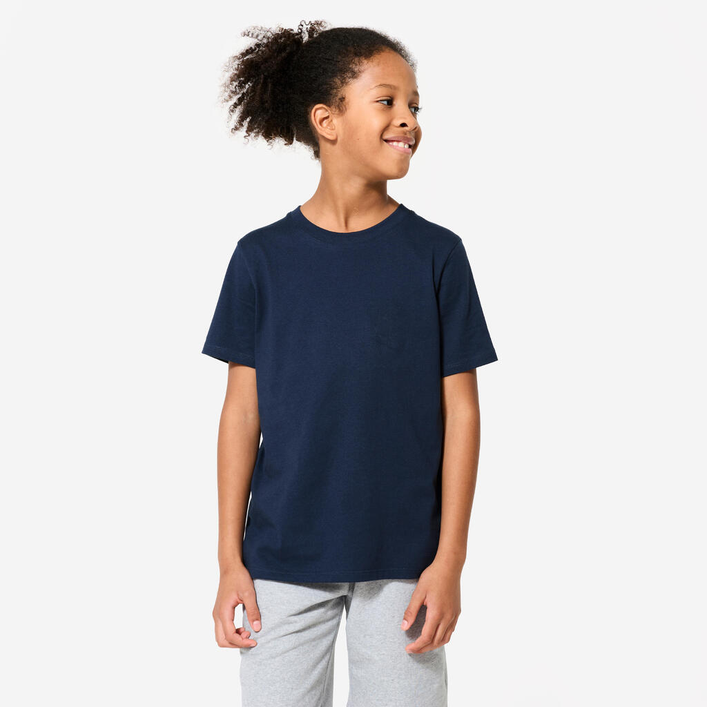 T-shirt multisport coton enfant mixte, Bleu ciel