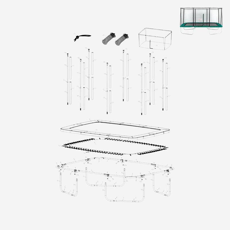 Pfostenschutz Schaumstoff ‒ Ersatzteil für Trampolin rechteckig 520