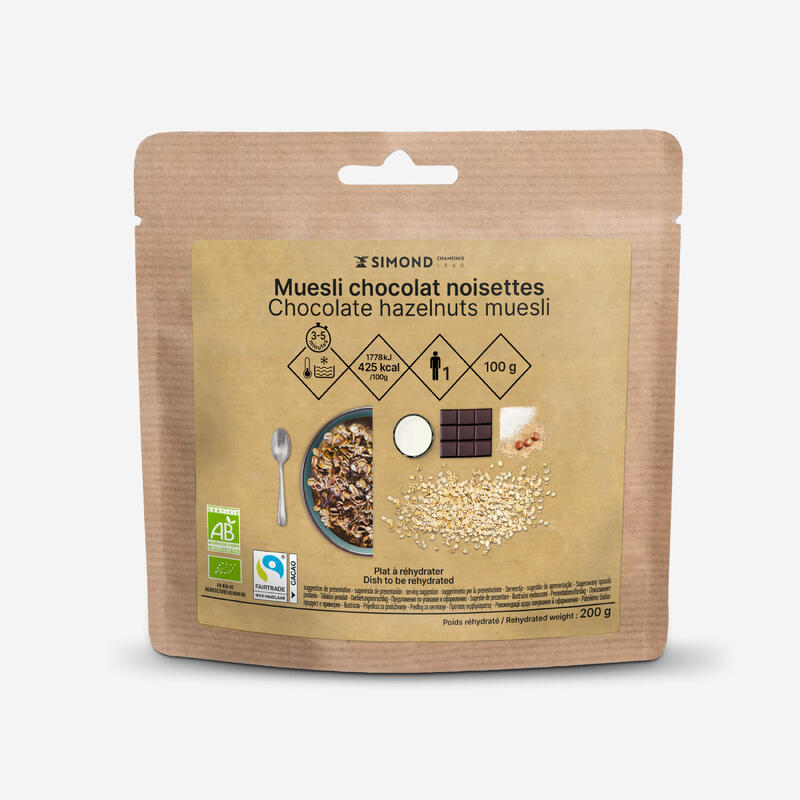 Pequeno-almoço bio de Trekking - Muesli de chocolate e avelã - 100 g Novidade      5,50€  FORCLAZ Pequeno-almoço bio de Trekking - Muesli de chocolate e avelã - 100 g  (23)  