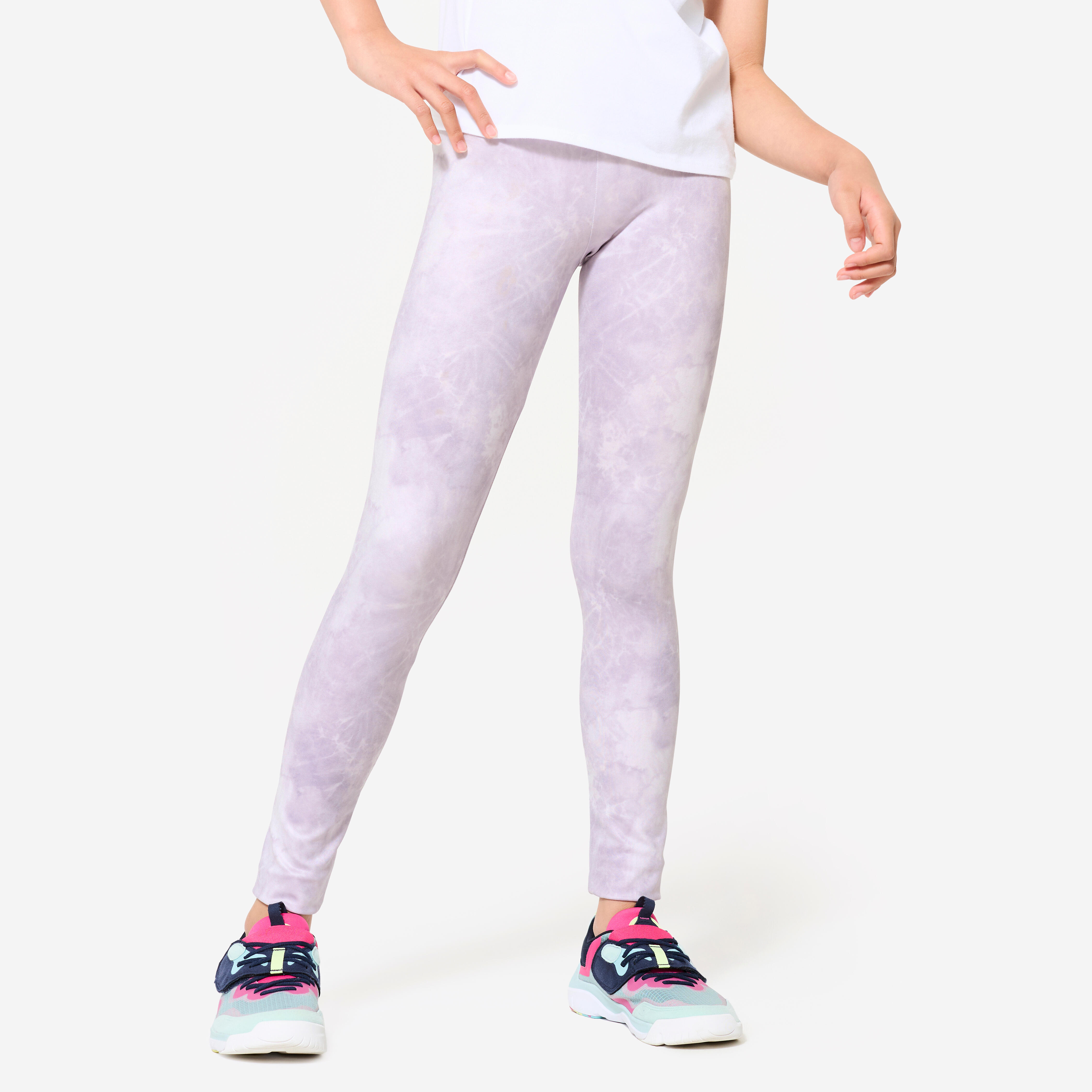 Girls' Breathable Leggings - Purple Print