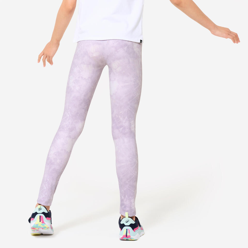 Legging respirant fille, imprimé, violet