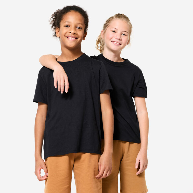 T-Shirt em Algodão de Educação Física Criança, Preto