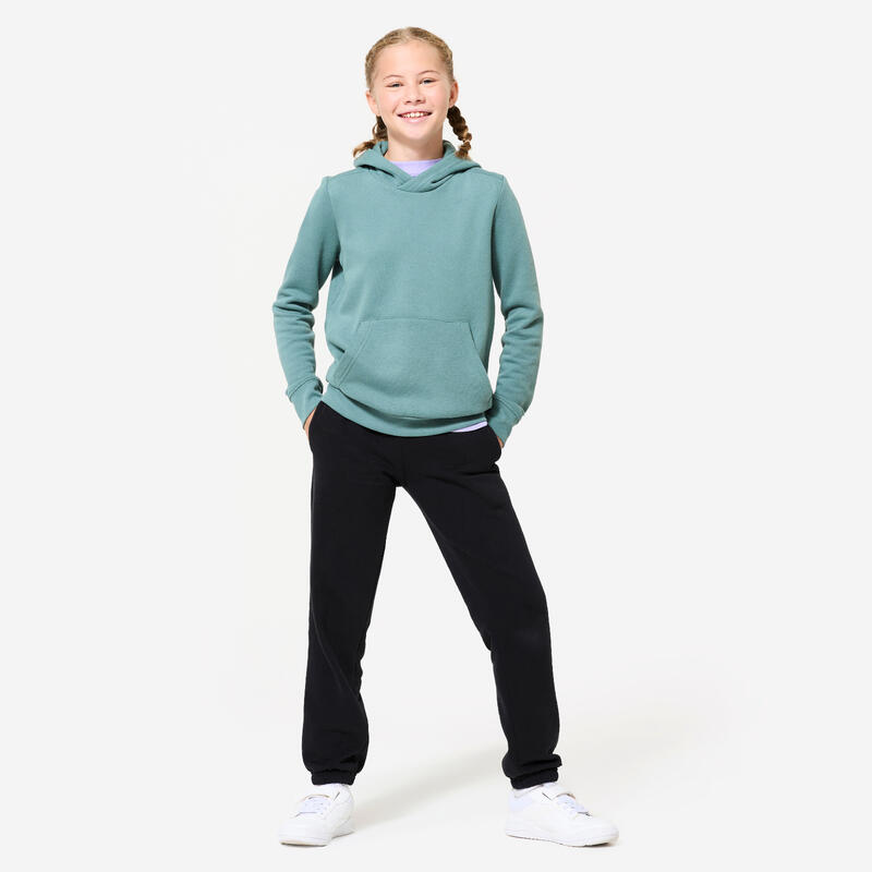 Pantalon de survêtement multisport chaud enfant mixte, noir