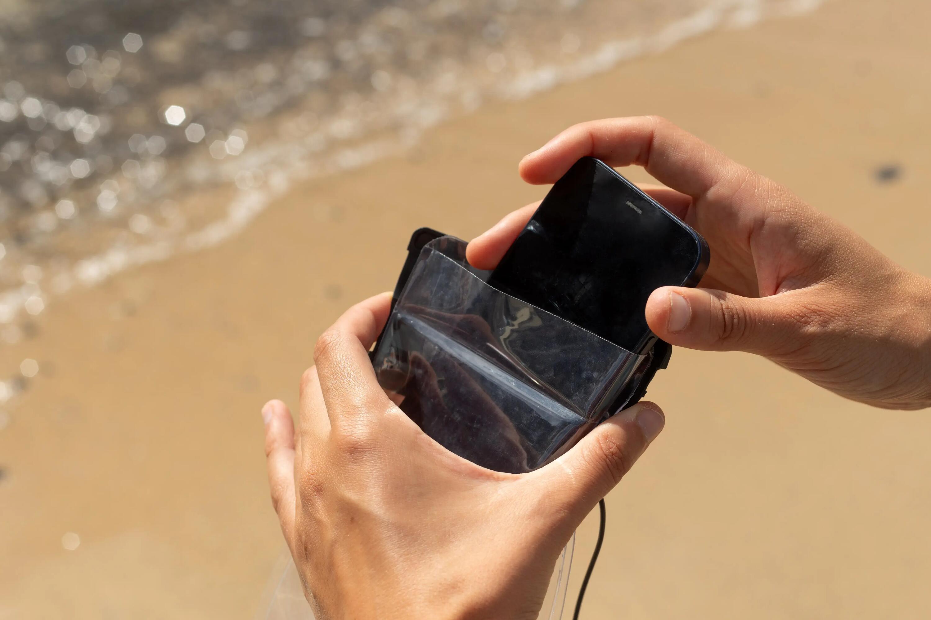 Bolsas de telemóvel para a praia
