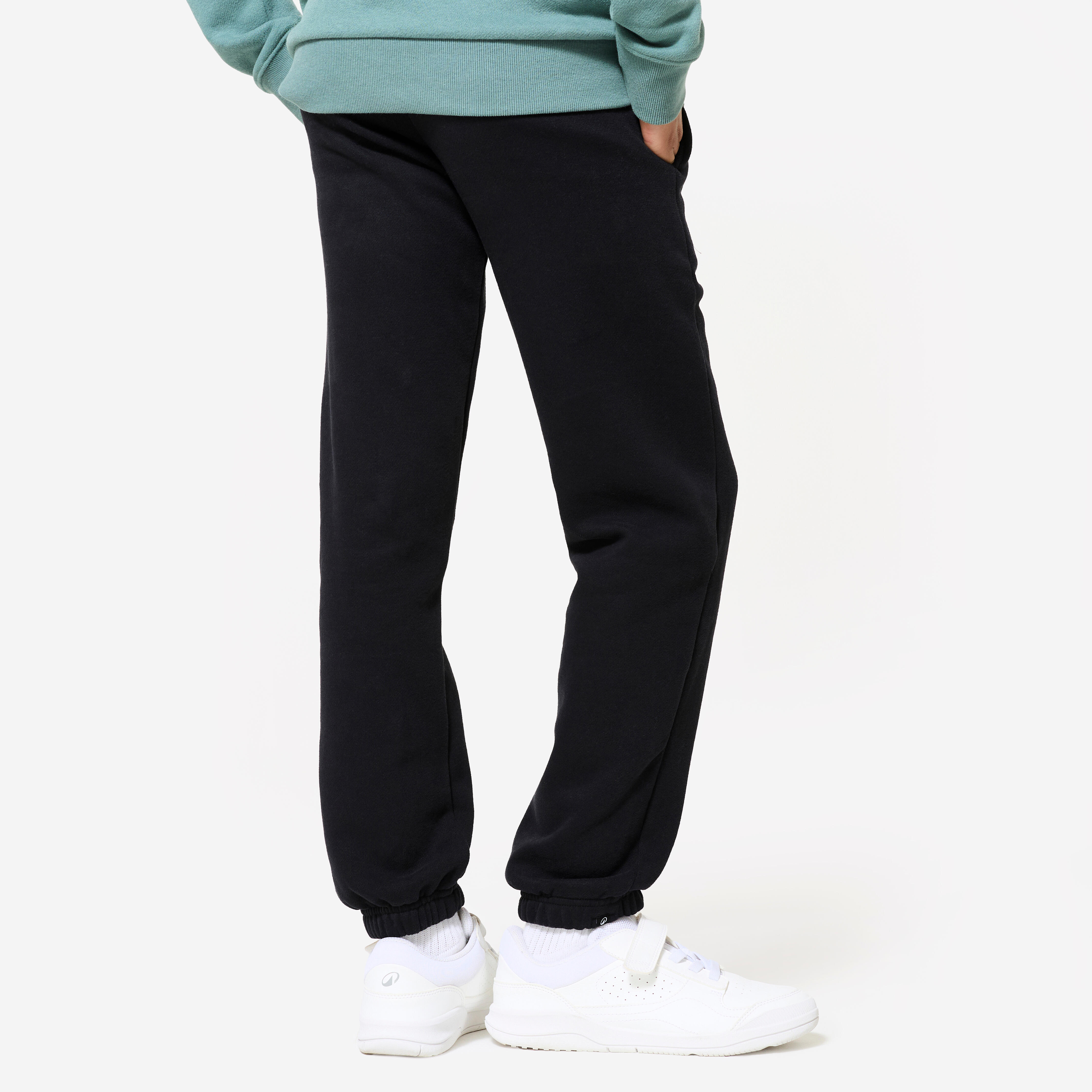 Kids' Unisex Warm Multisports Tracksuit Bottoms - Black