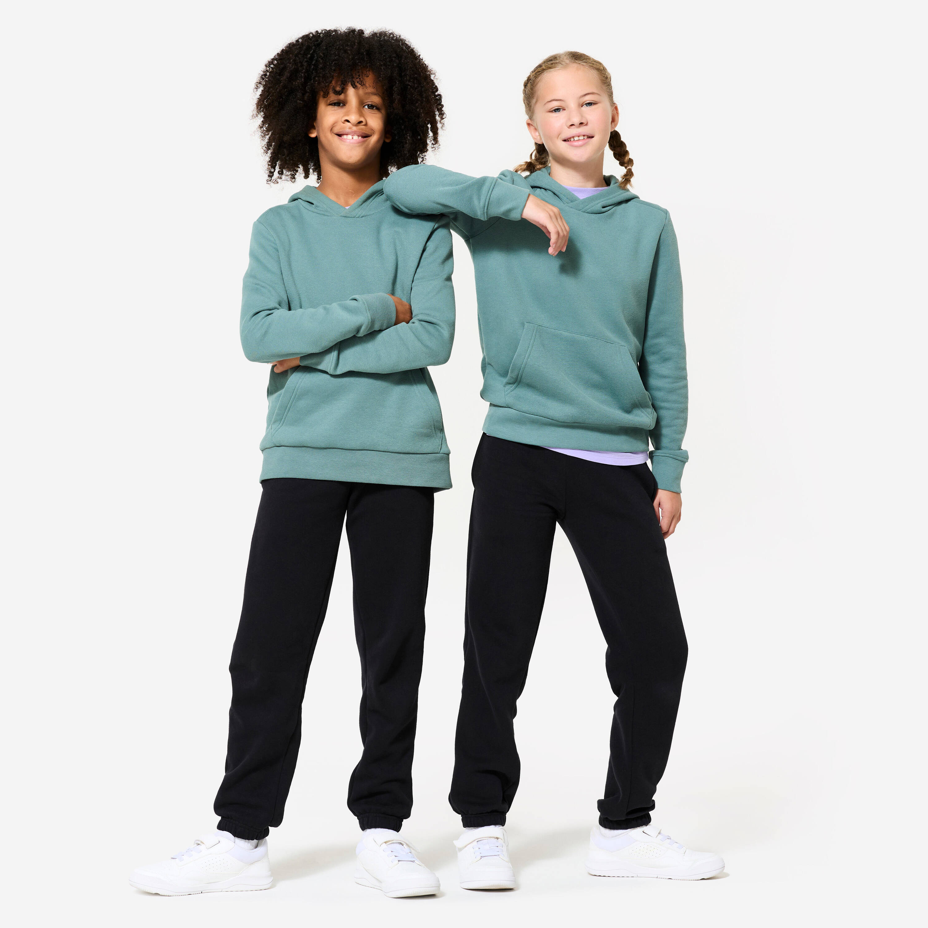 Kids' Unisex Warm Multisports Tracksuit Bottoms - Black -  2