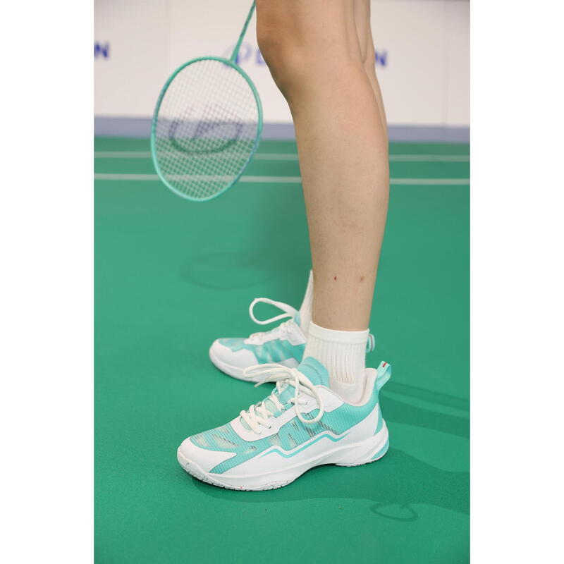 Încălțăminte de Badminton BS 560 Lite Turcoaz-Alb Damă