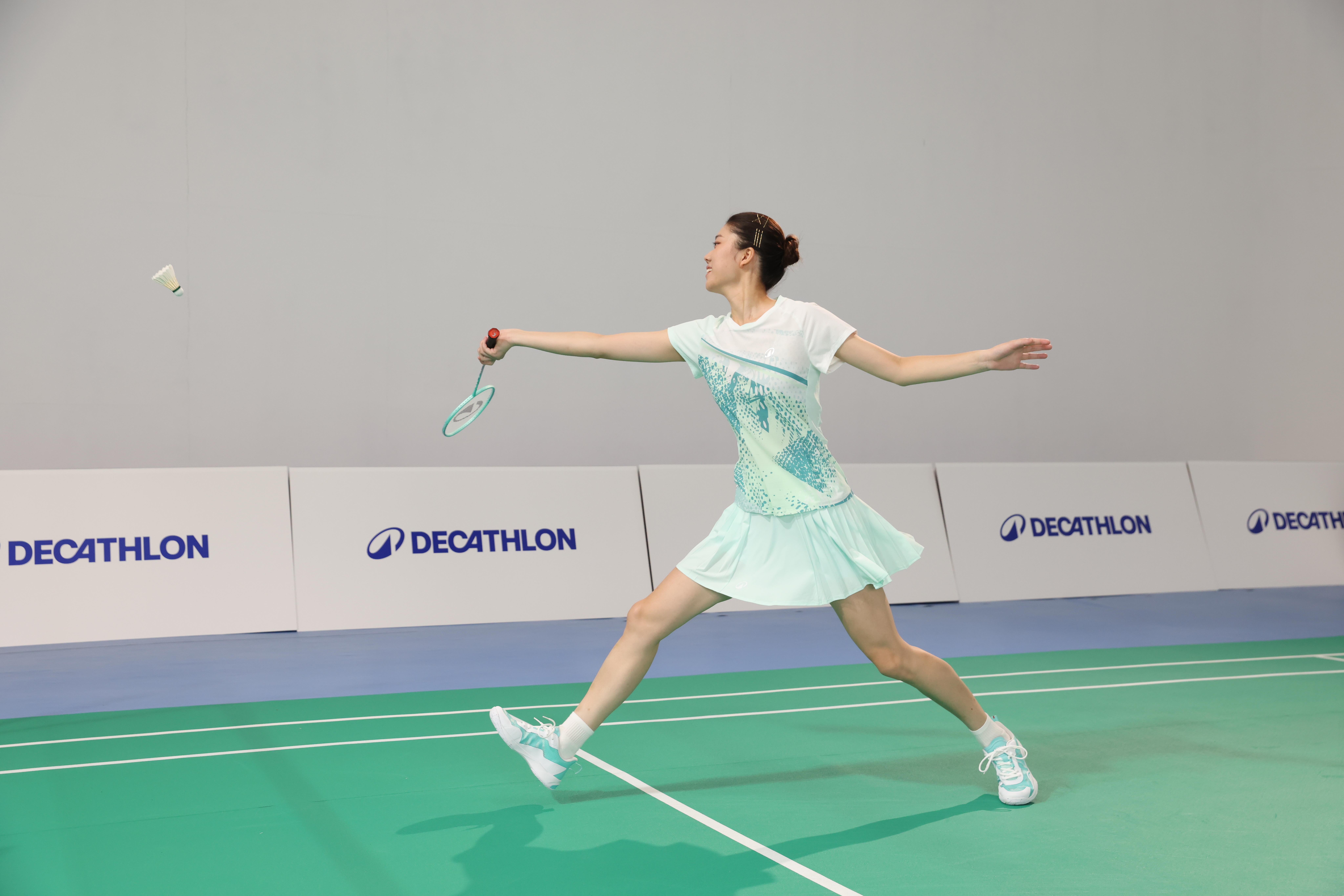 Women's Badminton Shoes - Lite 560 Turquoise White - PERFLY