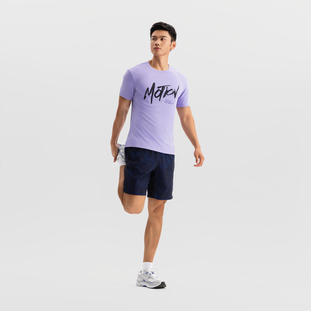 Short de fitness respirant poches zippées homme, violet cerise