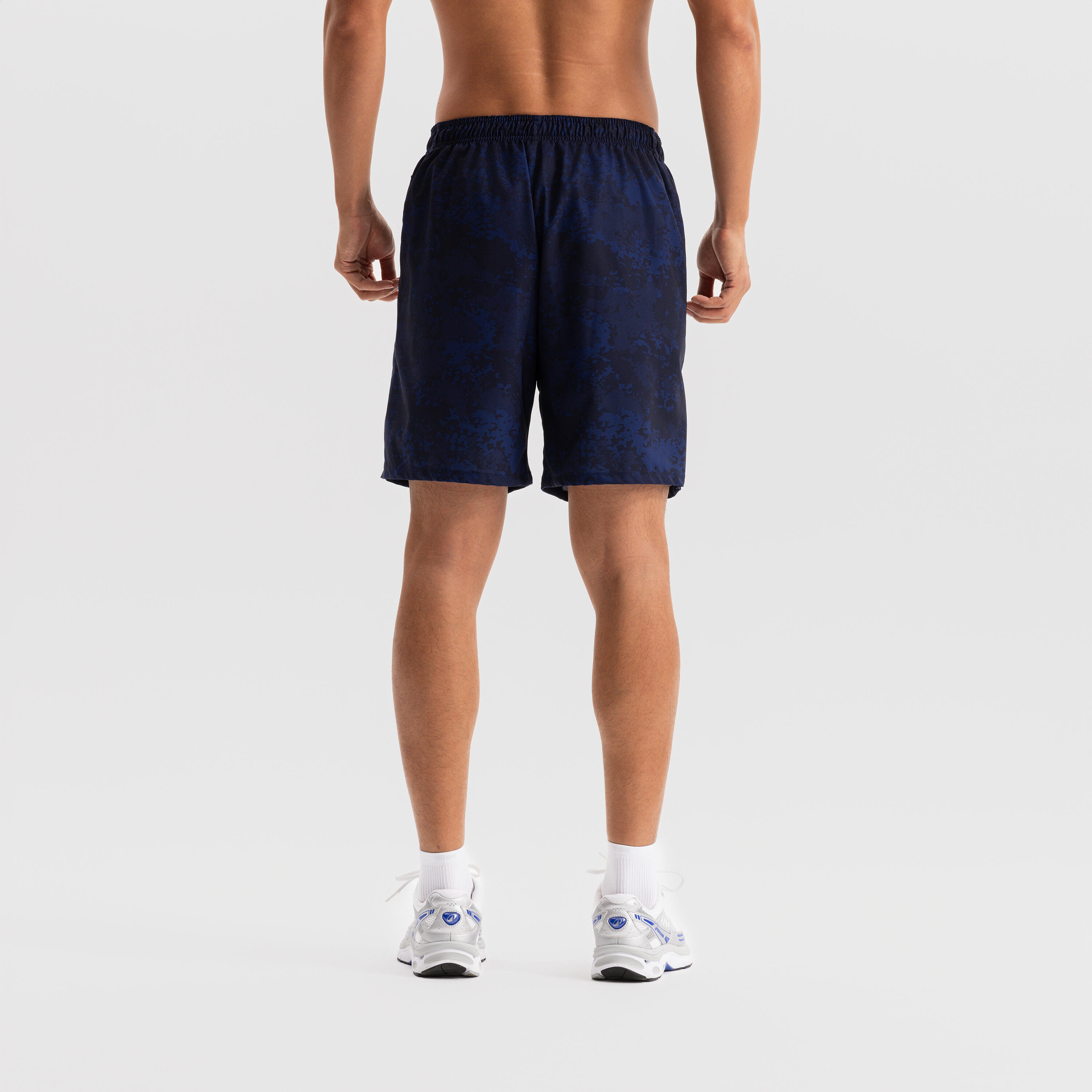 Men Gym Shorts Stretchable, Quick Dry with Zip Pockets - Navy Blue