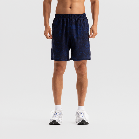 Short de fitness avec poches zipées homme, bleu marine