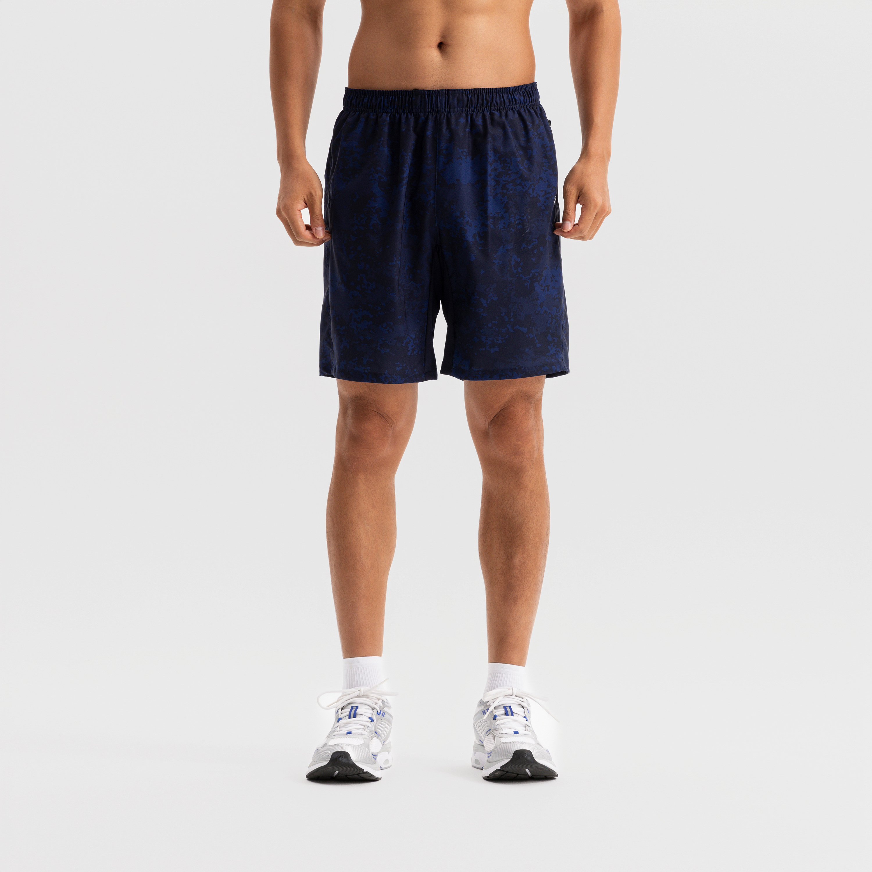 Short de fitness avec poches zipées homme, bleu marine - Pilates - Domyos- Clubs - Entreprises - Collectivités - Associations