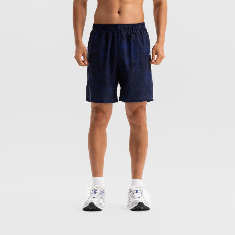 Calções de Fitness com Bolsos com Fecho Homem Azul-marinho