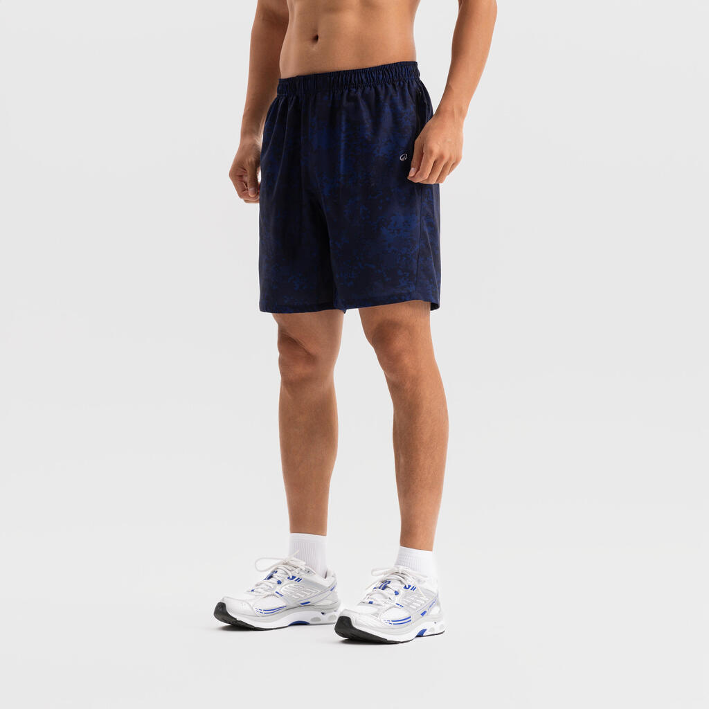 Short de fitness respirant poches zippées homme, violet cerise