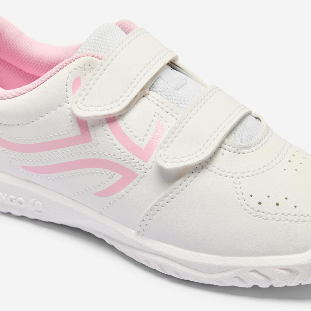Patike za tenis TS100 na čičak dečje - belo/roze