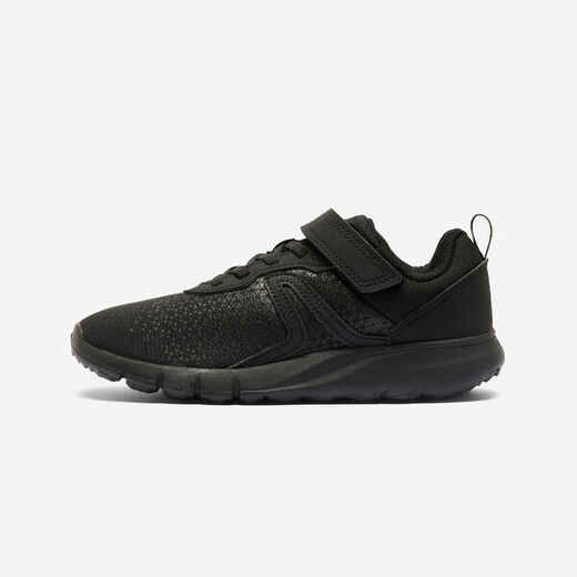 Chaussures de sport à scratch légères enfant, Soft 140 noir
