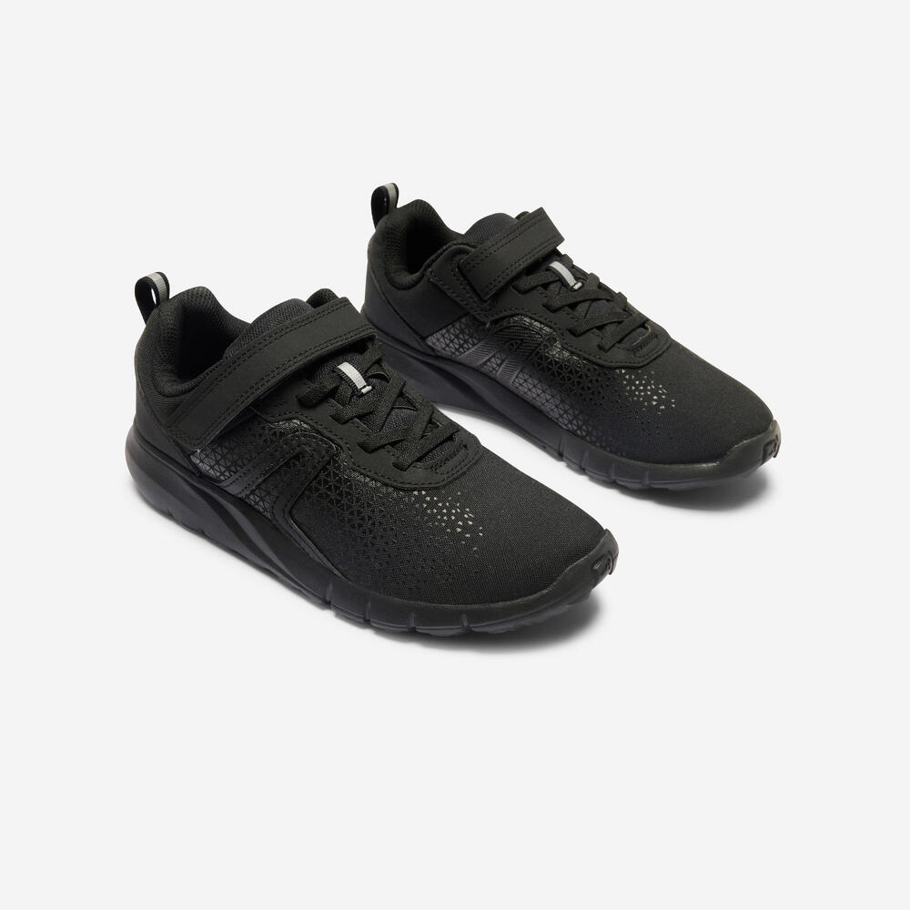 DECATHLON Kids' Lightweight Rip-tab Shoes, Soft 140 Black