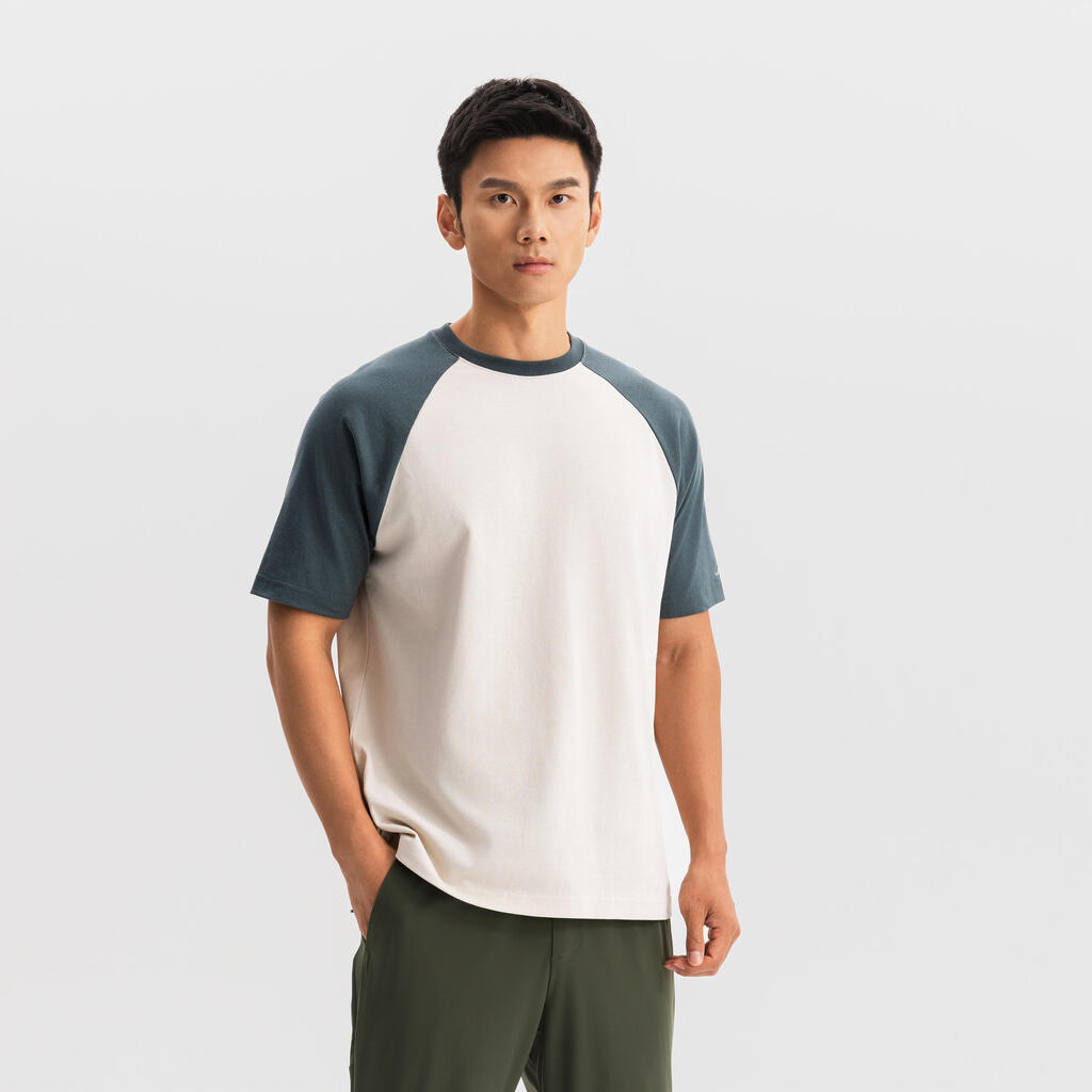 T-Shirt d’Entraînement à Manches Raglan pour Homme 520 - Gris Perle