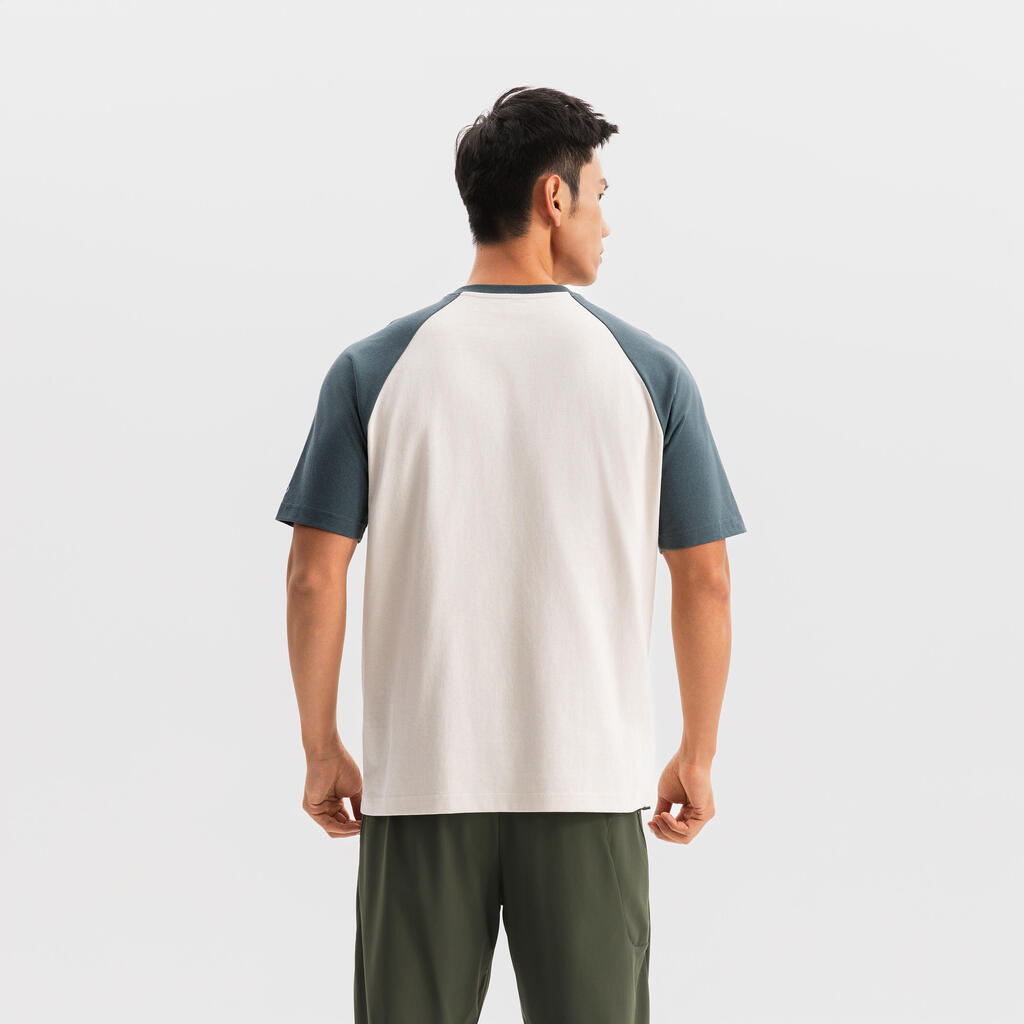 T-Shirt d’Entraînement à Manches Raglan pour Homme 520 - Gris Perle