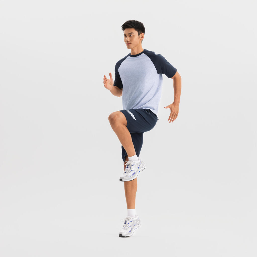 T-Shirt d’Entraînement à Manches Raglan pour Homme 520 - Gris Perle