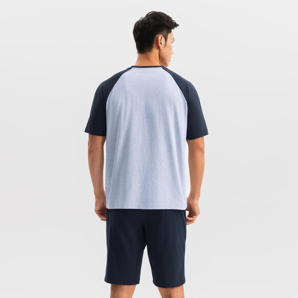 T-Shirt d’Entraînement à Manches Raglan pour Homme 520 - Gris Perle