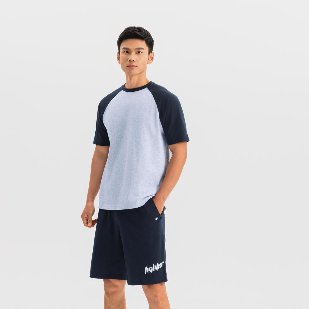 T-Shirt d’Entraînement à Manches Raglan pour Homme 520 - Gris Perle