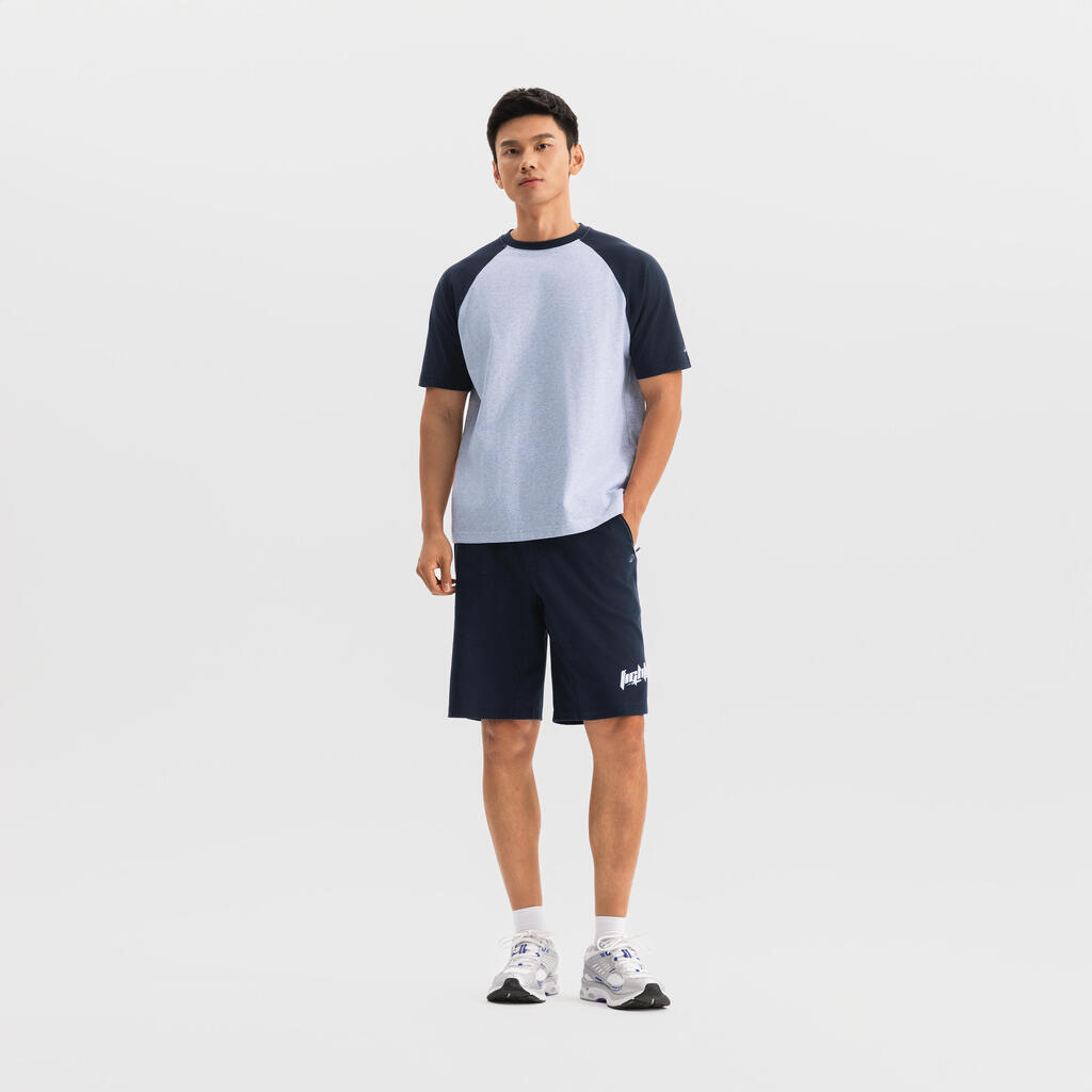 T-Shirt d’Entraînement à Manches Raglan pour Homme 520 - Gris Perle