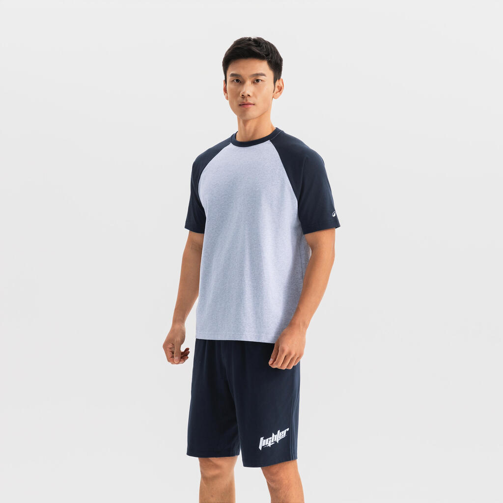 T-Shirt d’Entraînement à Manches Raglan pour Homme 520 - Gris Perle