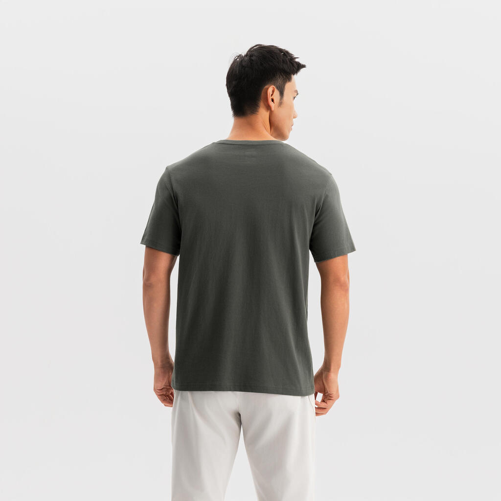 T-shirt de fitness regular en coton homme, blanc ultra