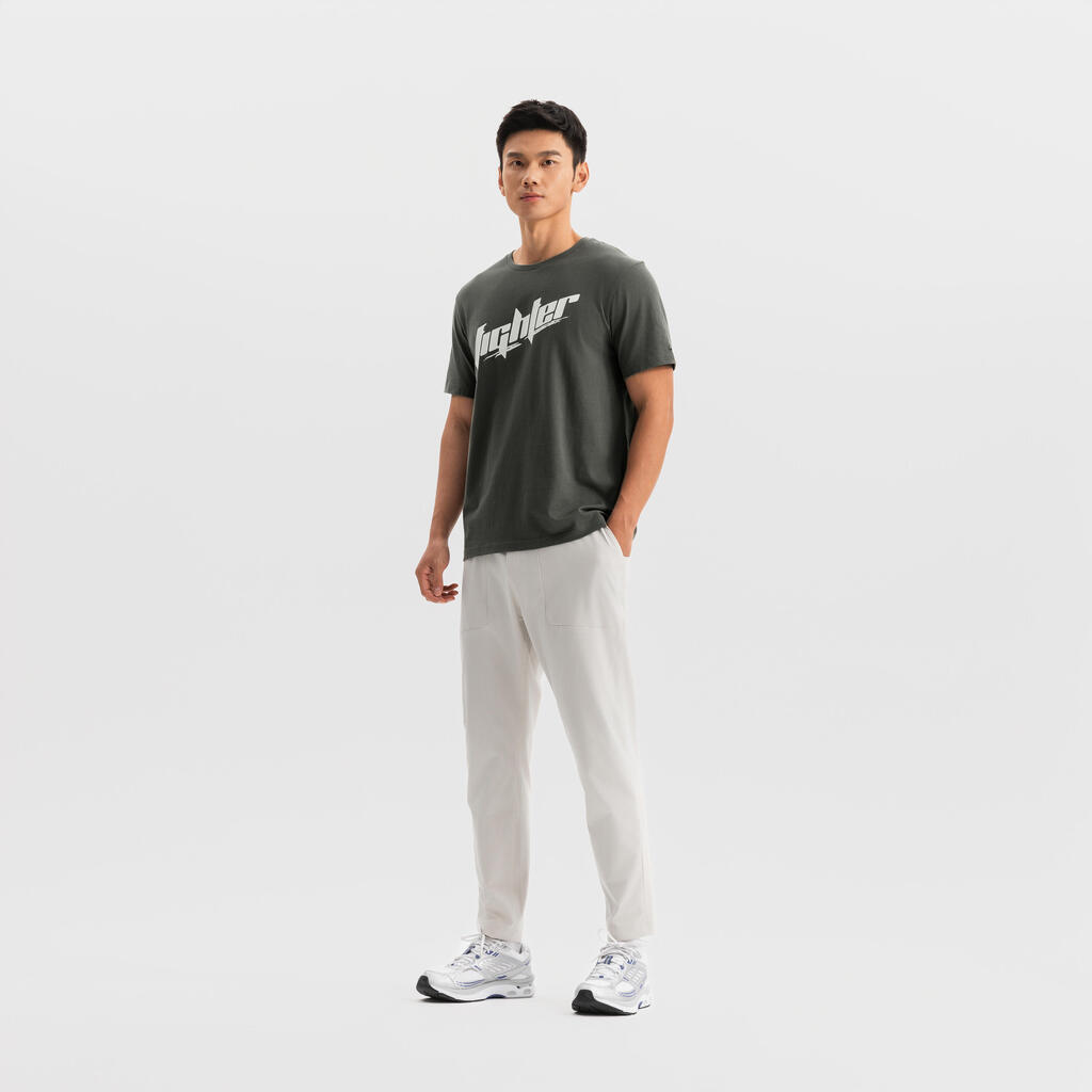 T-shirt de fitness regular en coton homme, blanc ultra