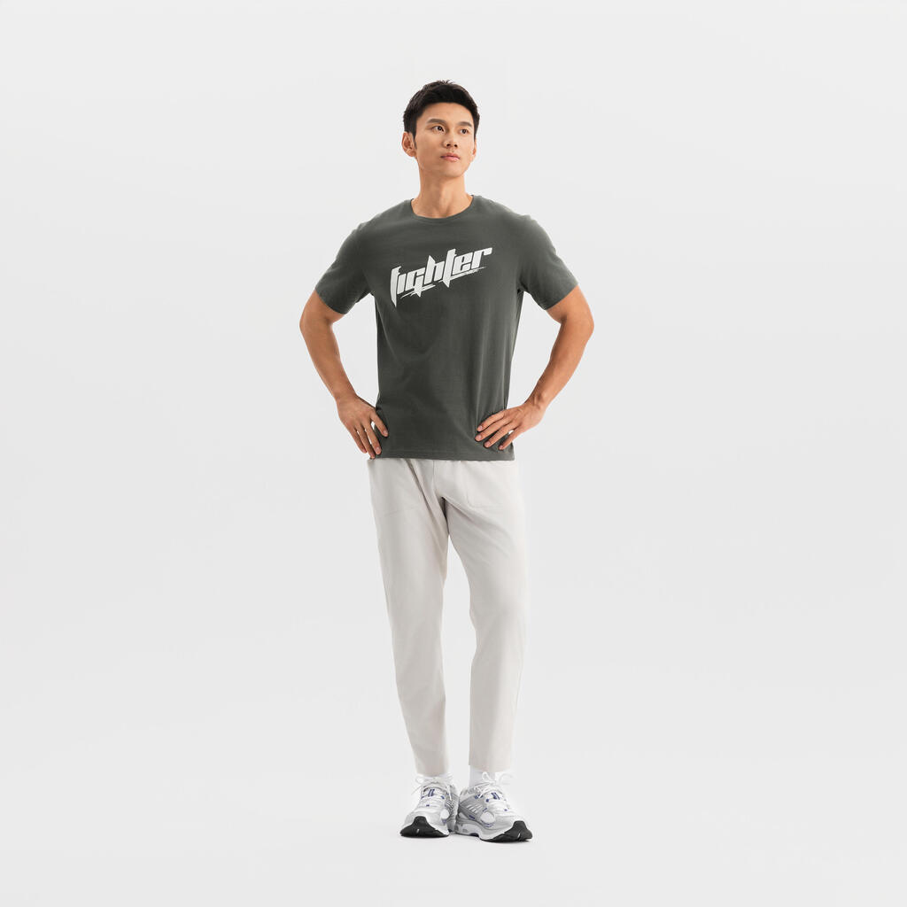 T-shirt de fitness regular en coton homme, blanc ultra