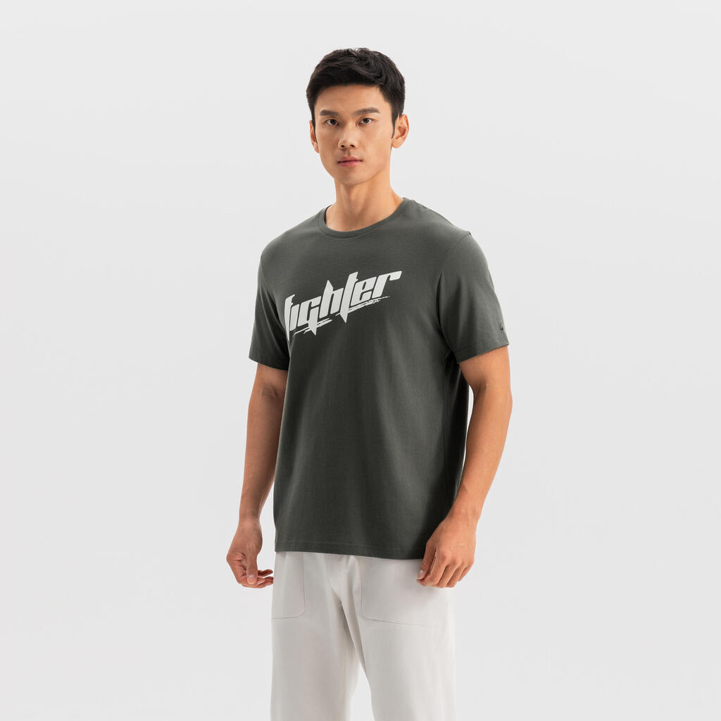 T-shirt de fitness regular en coton homme, blanc ultra