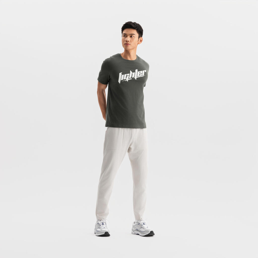T-shirt de fitness regular en coton homme, blanc ultra