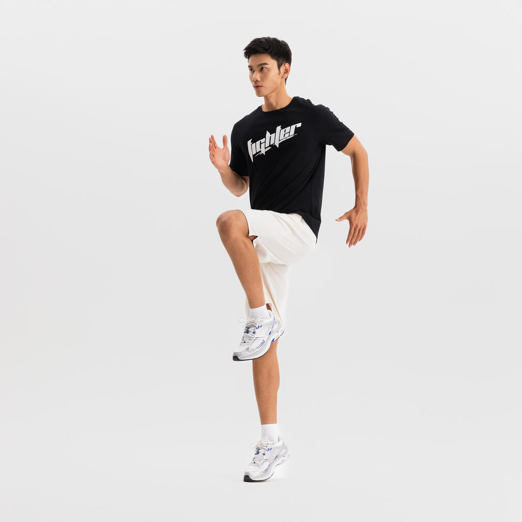 T-shirt de fitness regular en coton homme, blanc ultra