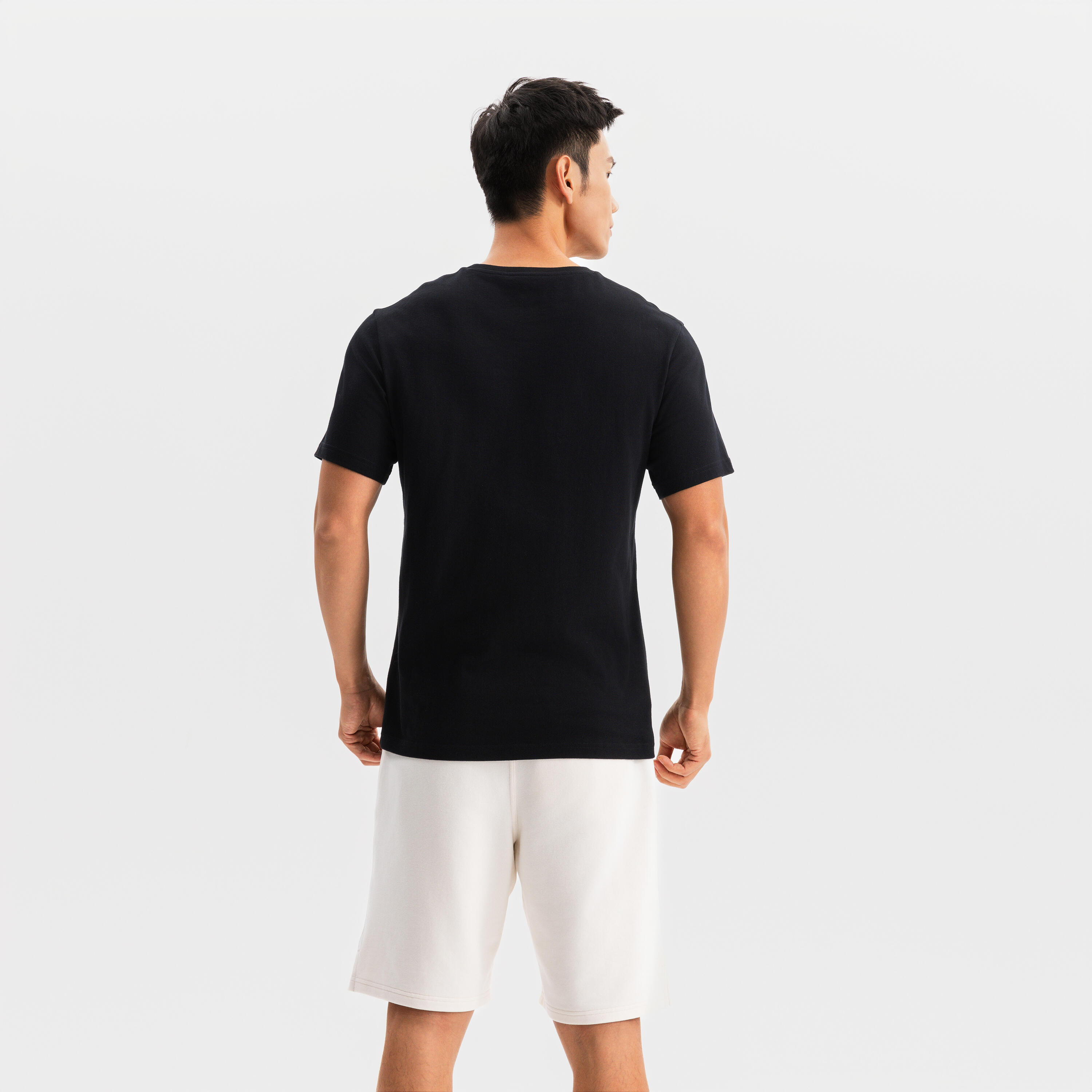 Crew Neck Short Sleeved Regular Fit Cotton Training Men's T-Shirt- Ultra Black