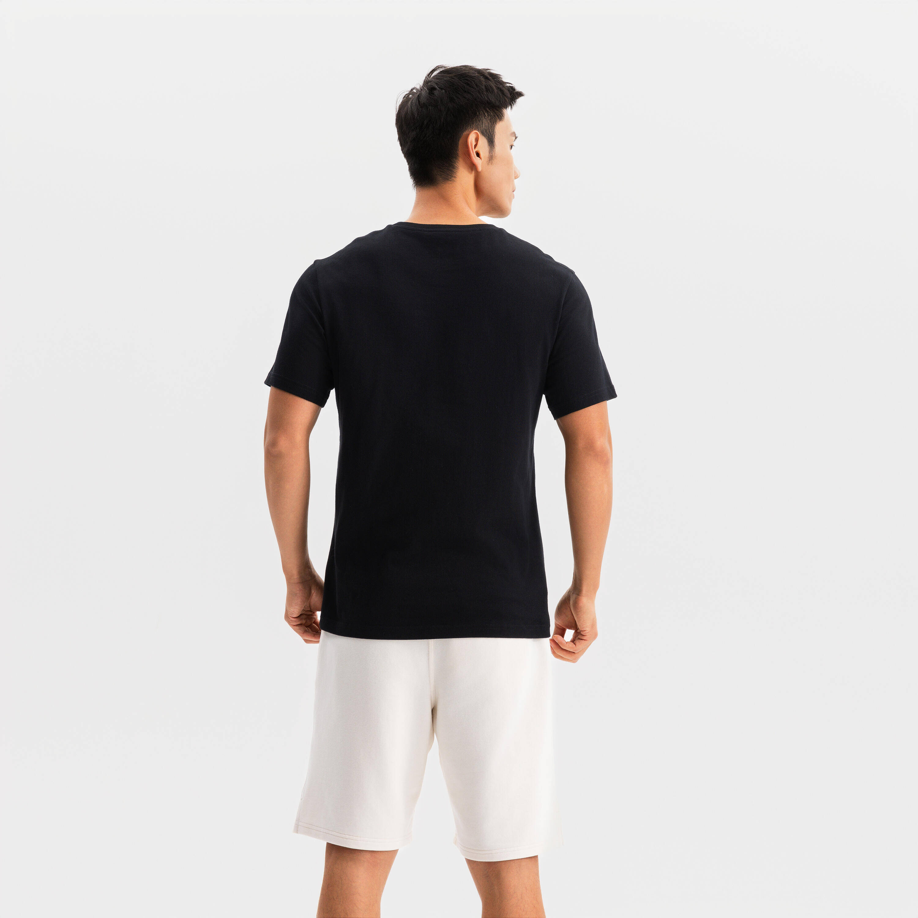 Crew Neck Short Sleeved Regular Fit Cotton Training Men's T-Shirt- Ultra Black -  3