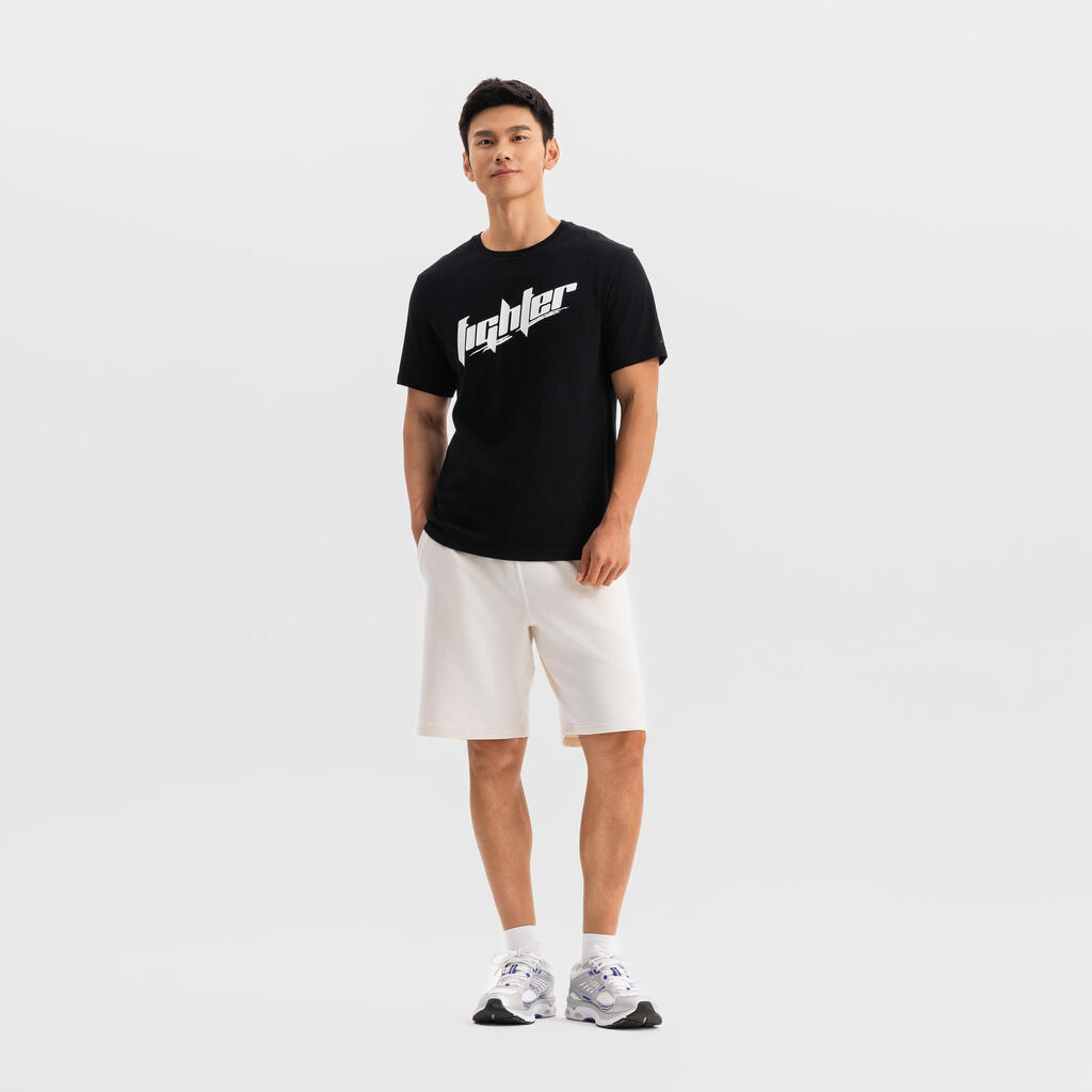 T-shirt de fitness regular en coton homme, blanc ultra