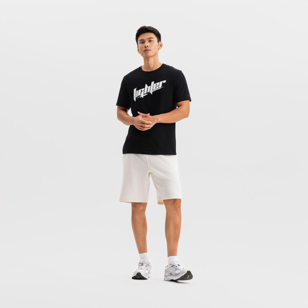 T-shirt de fitness regular en coton homme, blanc ultra