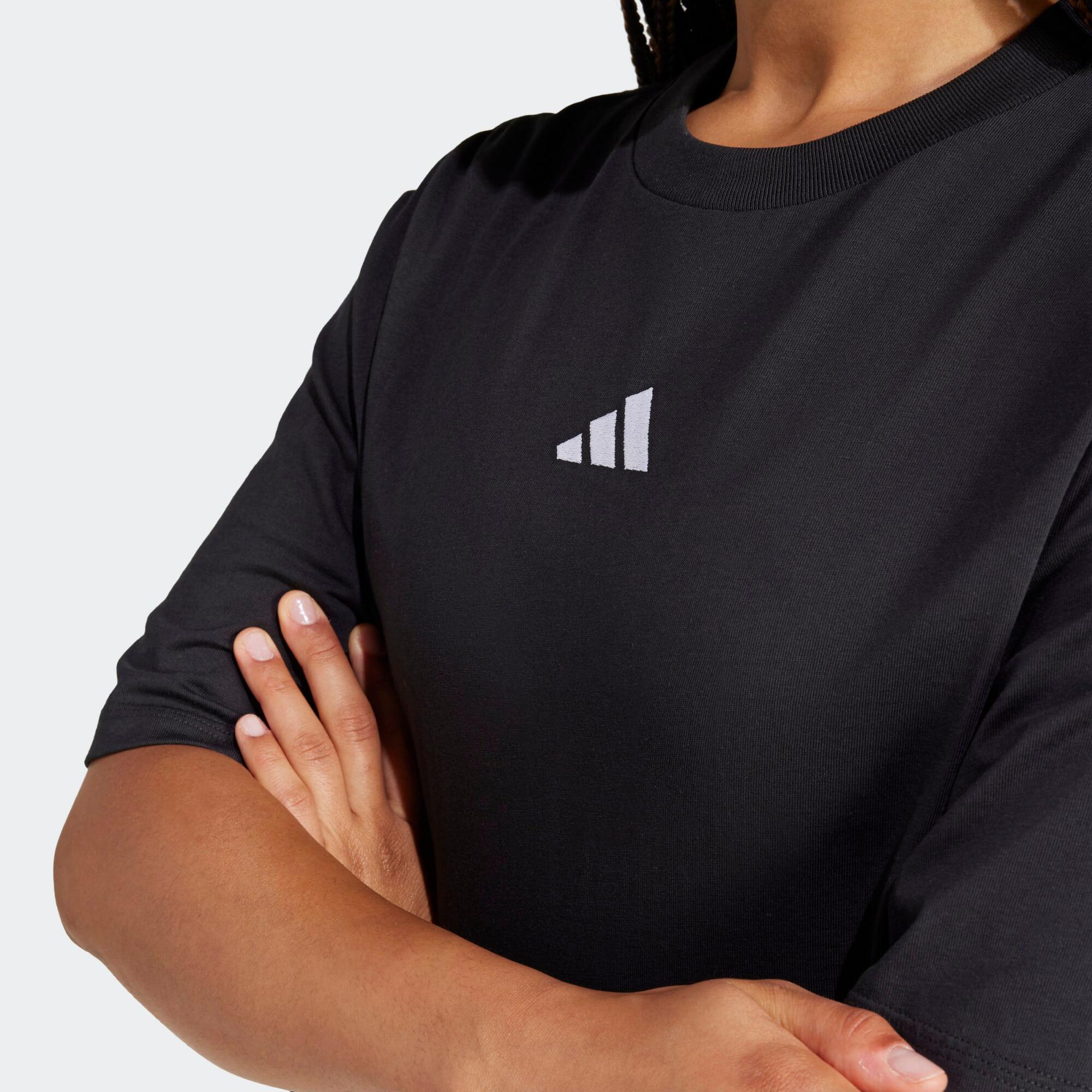 T-shirt nera ADIDAS donna palestra regular fit cotone 4/6