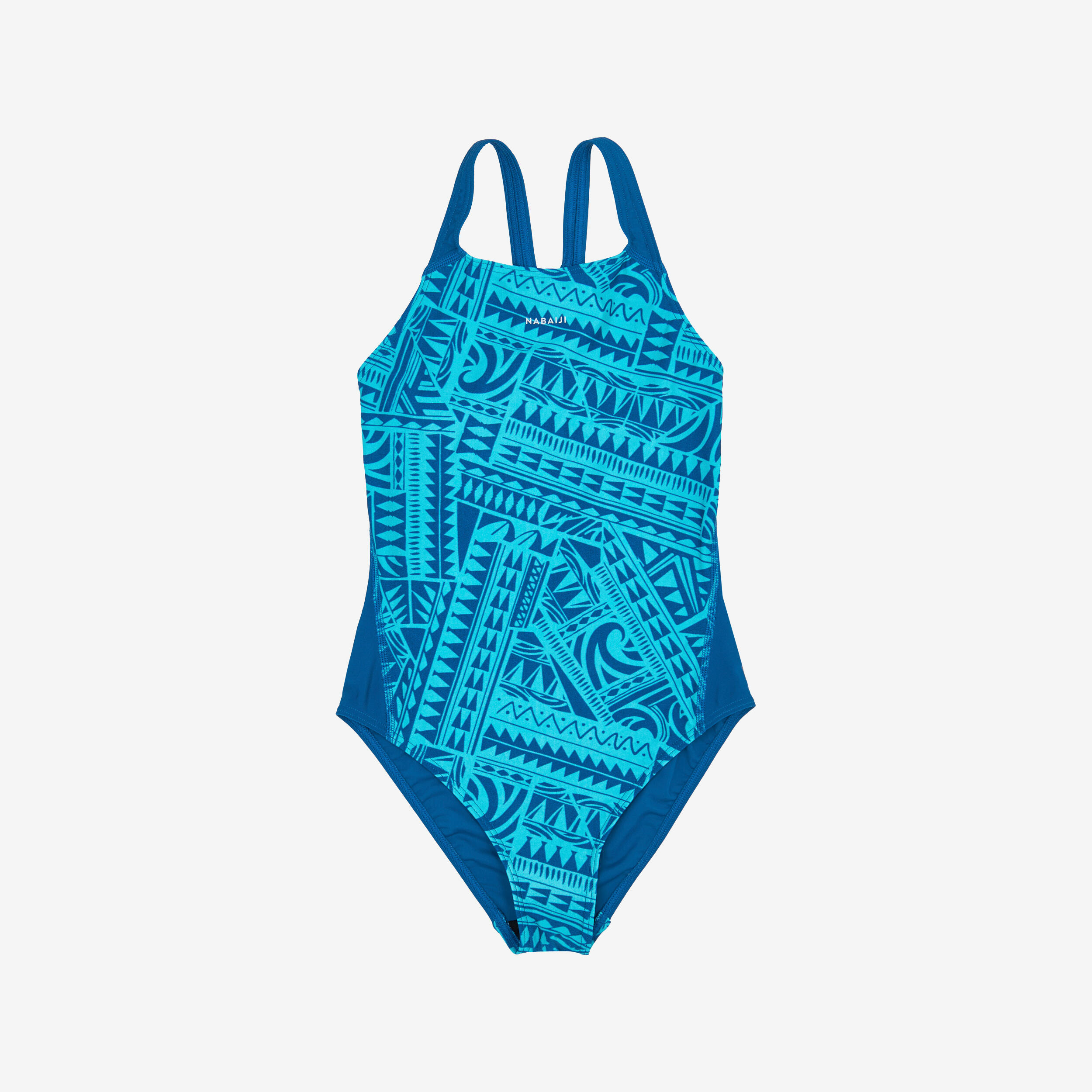 Meisjes badpak voor zwemmen 500 Kamyleon turquoise 6/6