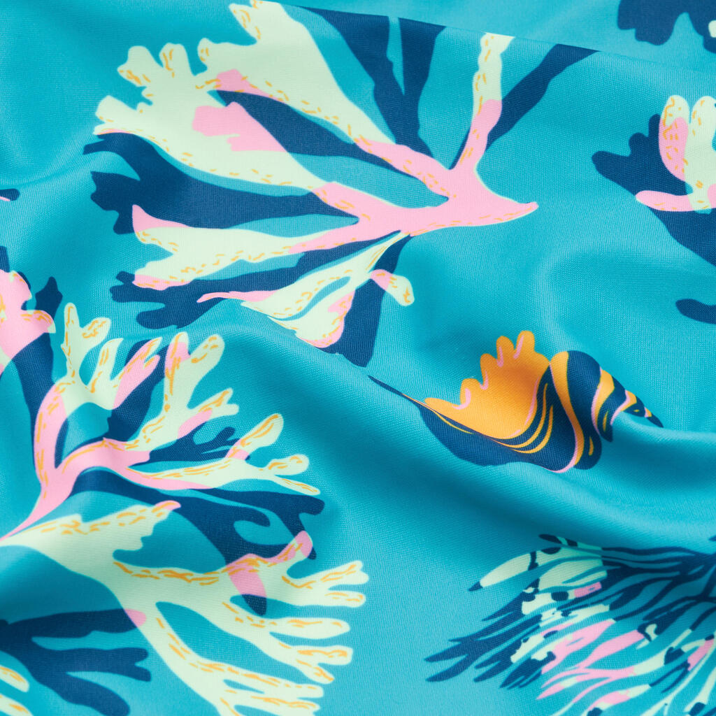 Maillot de bain 1 pièce natation Fille - 100 Lila ataa pupu turquoise