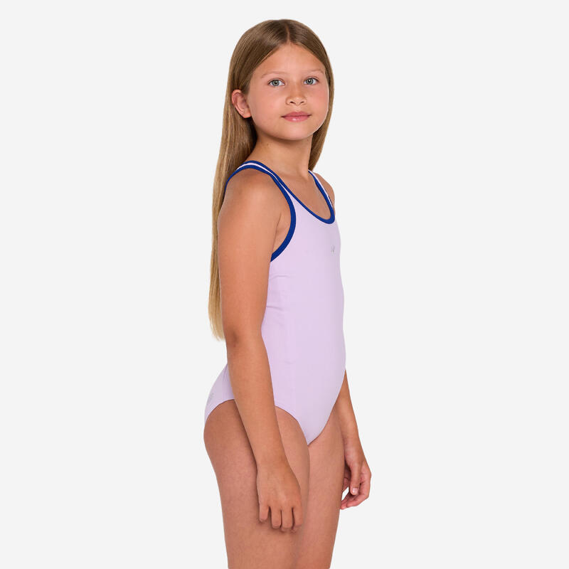 Maillot de bain 1 pièce natation Fille - 500 Olga mauve