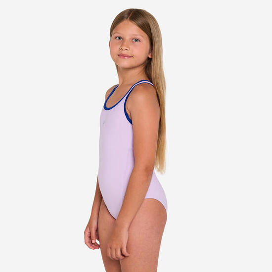 Maillot de bain 1 pièce natation Fille - 500 Olga mauve