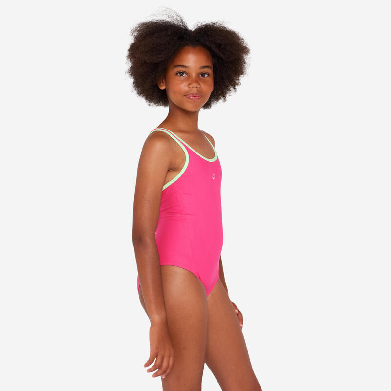 Maillot de bain 1 pièce natation Fille - 500 Olga rose