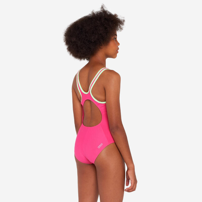 Maillot de bain 1 pièce natation Fille - 500 Olga rose