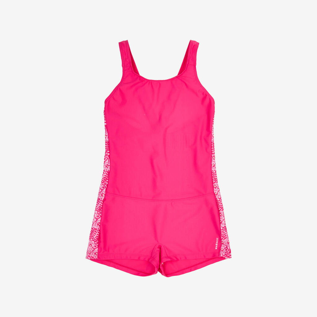 Maillot de bain 1 pièce shorty natation Fille - 100 Vega ataa pink